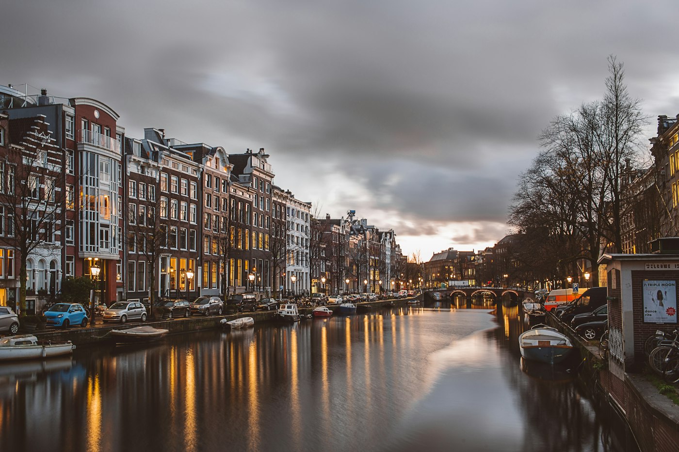 Amsterdam canal houses and bikes