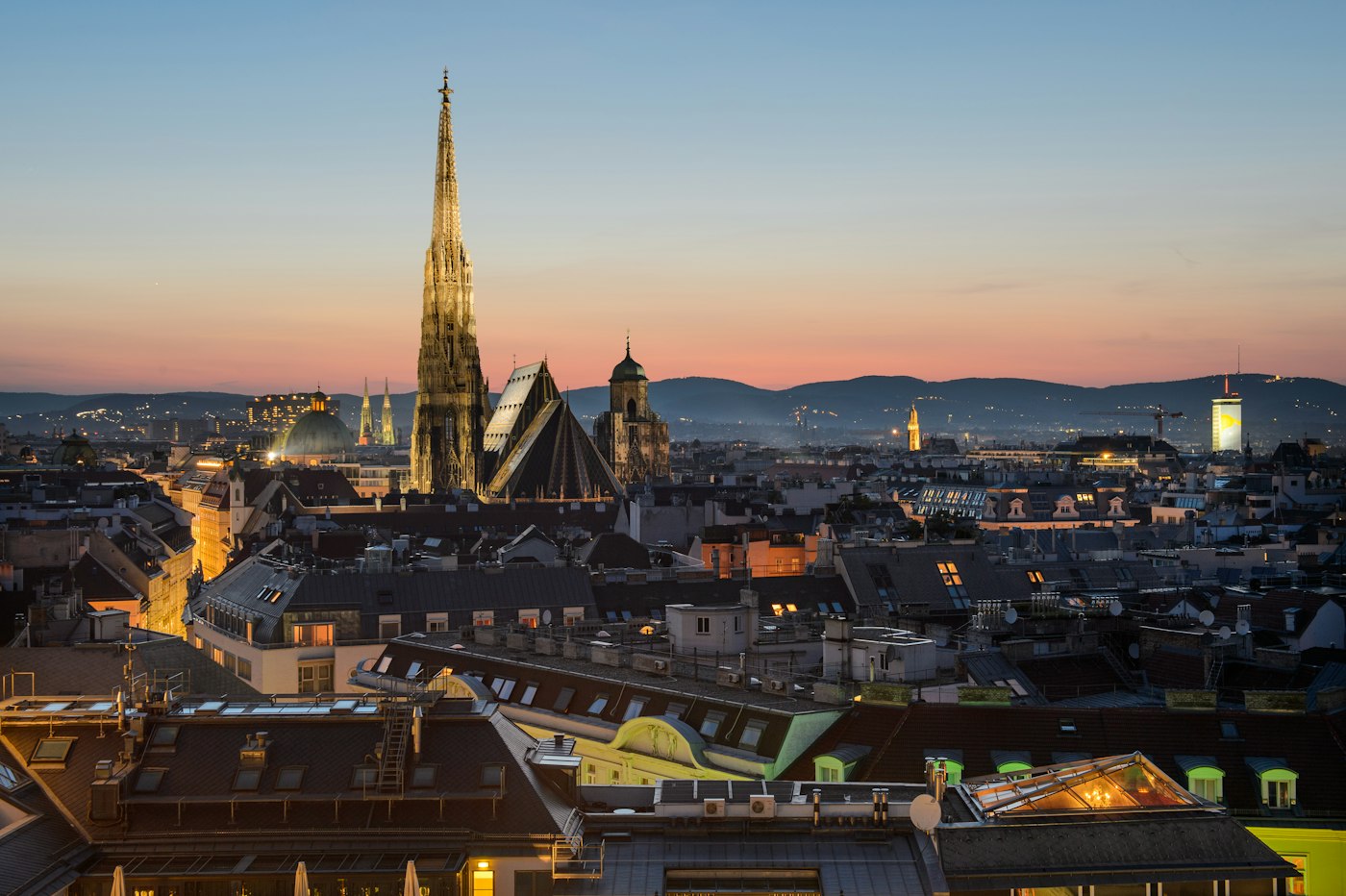 Vienna cityscape with historic architecture